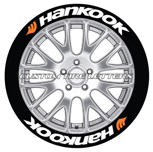 thumbnail image 2 of 4 Pcs HANKOOK Permanent Tire Lettering Stickers - 1.25" Letters, Fits 15"-24" Wheels 2 of 4
